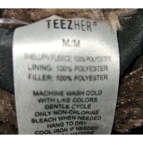 V8  TEEZHER Reversable faux fur black and brown Vest - Picture 6 of 7